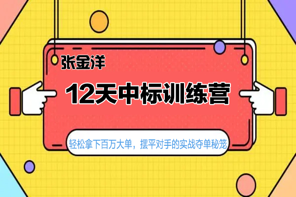 張金洋-12天中標(biāo)訓(xùn)練營(yíng)-輕松拿下百萬(wàn)大單，擺平對(duì)手的實(shí)戰(zhàn)奪單秘籠