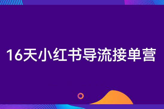16天小紅書導流接單營，教你引爆流量，在小紅書精準獲客+轉化成交