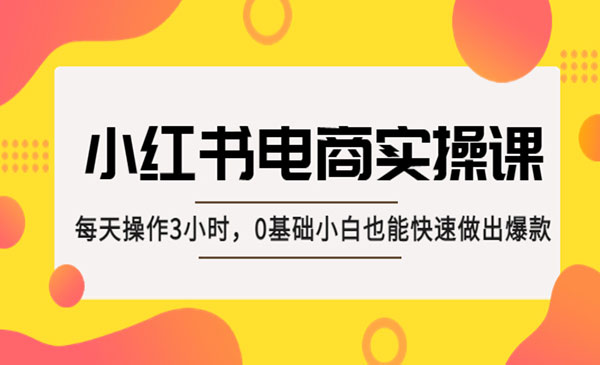 王導主小紅書電商運營實操課，從零打造全程實操
