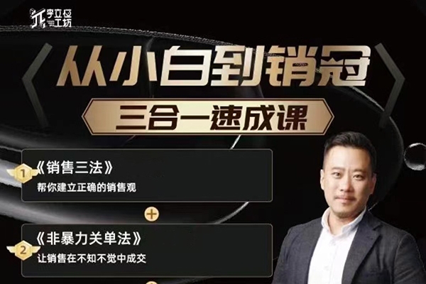 李立恒從小白到銷冠 三合一速成：銷售三法+非暴力關(guān)單法+銷售系統(tǒng)挖需課 (27節(jié))