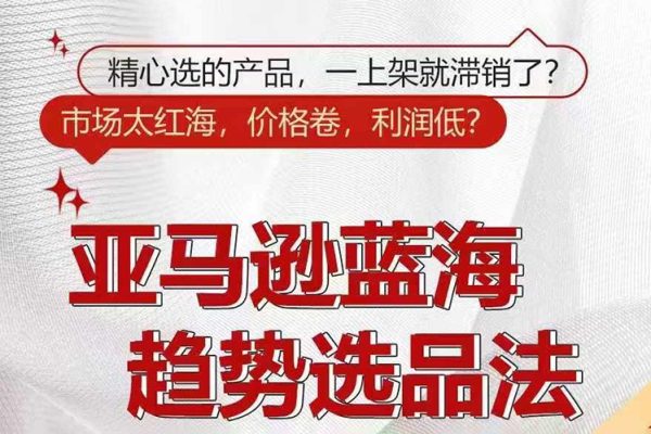亞馬遜藍海趨勢選品法，玩轉信息差，成功快速套利