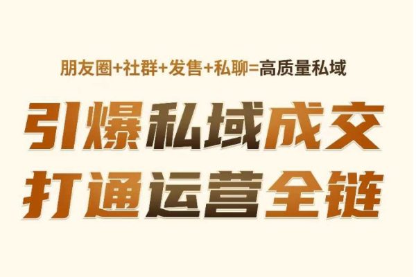 高成交私聊轉化，引爆私域成交，打通運營全鏈