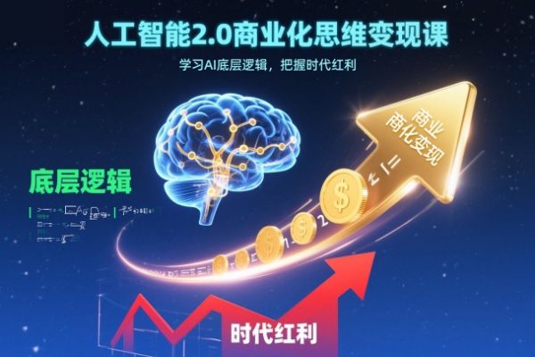 人工智能2.0商業(yè)化思維變現(xiàn)課，學(xué)習(xí)AI底層邏輯，把握時代紅利